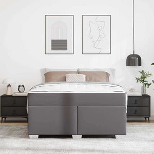 vidaXL Bed Frame with Mattress Grey 160 x 200 cm Fabric