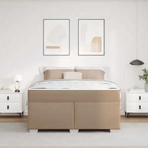vidaXL Bed Frame with Mattress Cappuccino 160 x 200 cm Fabric