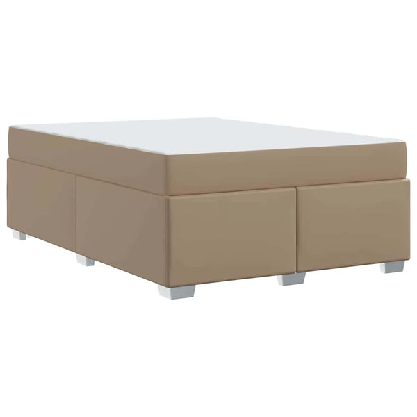 vidaXL Bed Frame with Mattress Cappuccino 160 x 200 cm Fabric