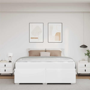 vidaXL Bed Frame with Mattress White 180 x 200 cm Fabric