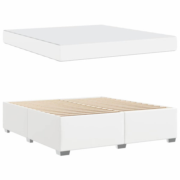 vidaXL Bed Frame with Mattress White 180 x 200 cm Fabric