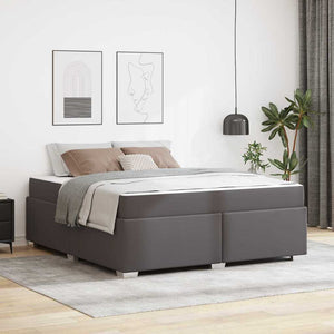 vidaXL Bed Frame with Mattress Grey 180 x 200 cm Fabric