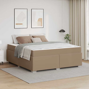 vidaXL Bed Frame with Mattress Cappuccino 180 x 200 cm Fabric