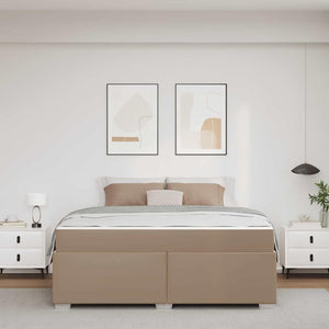 vidaXL Bed Frame with Mattress Cappuccino 180 x 200 cm Fabric
