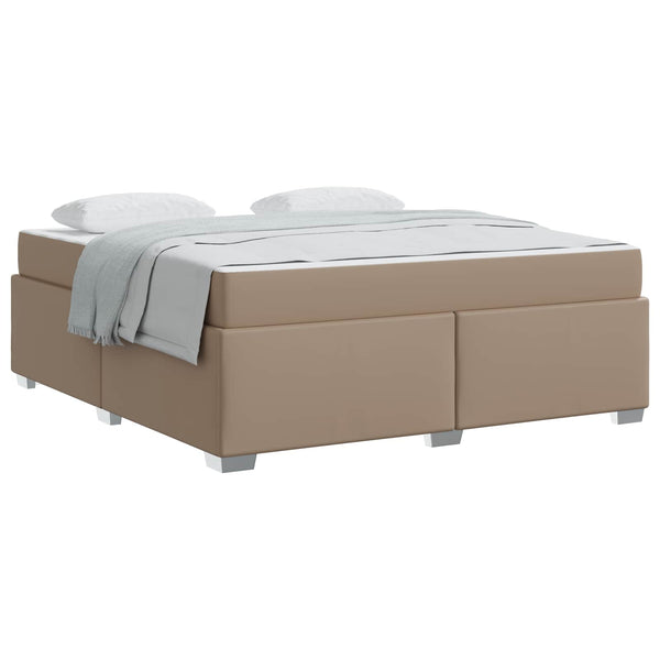 vidaXL Bed Frame with Mattress Cappuccino 180 x 200 cm Fabric