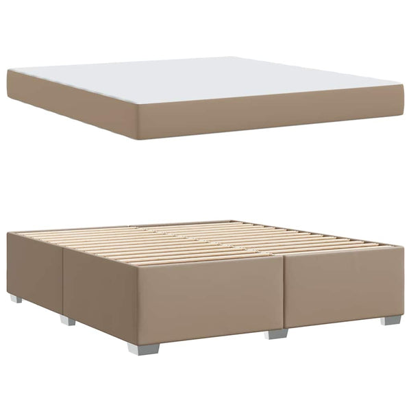 vidaXL Bed Frame with Mattress Cappuccino 180 x 200 cm Fabric