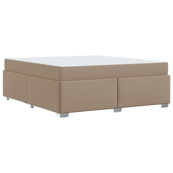 vidaXL Bed Frame with Mattress Cappuccino 180 x 200 cm Fabric