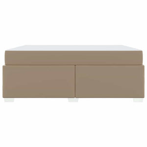 vidaXL Bed Frame with Mattress Cappuccino 180 x 200 cm Fabric