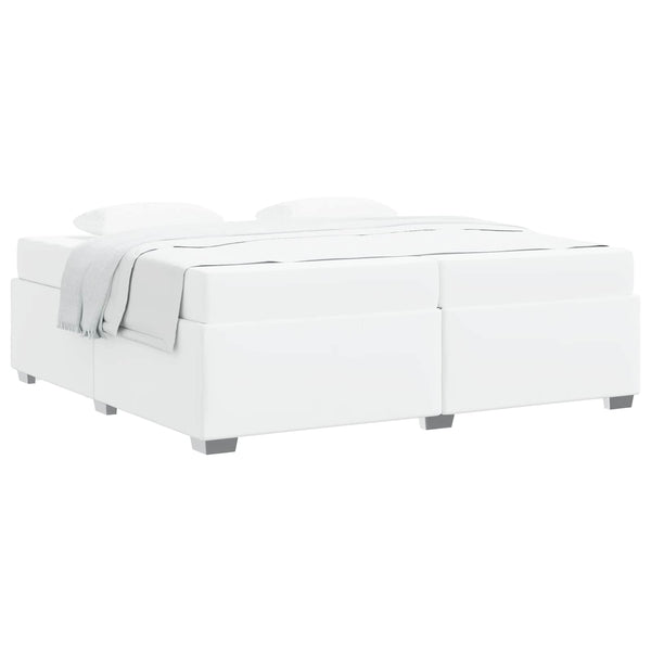 vidaXL Bed Frame with Mattress White 200 x 200 cm Fabric