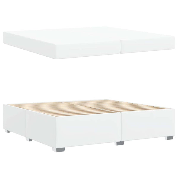 vidaXL Bed Frame with Mattress White 200 x 200 cm Fabric