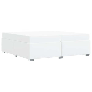 vidaXL Bed Frame with Mattress White 200 x 200 cm Fabric