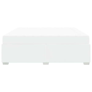 vidaXL Bed Frame with Mattress White 200 x 200 cm Fabric