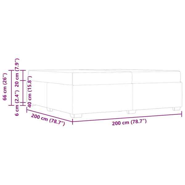vidaXL Bed Frame with Mattress White 200 x 200 cm Fabric