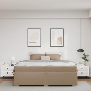 vidaXL Bed Frame with Mattress Cappuccino 200 x 200 cm Fabric