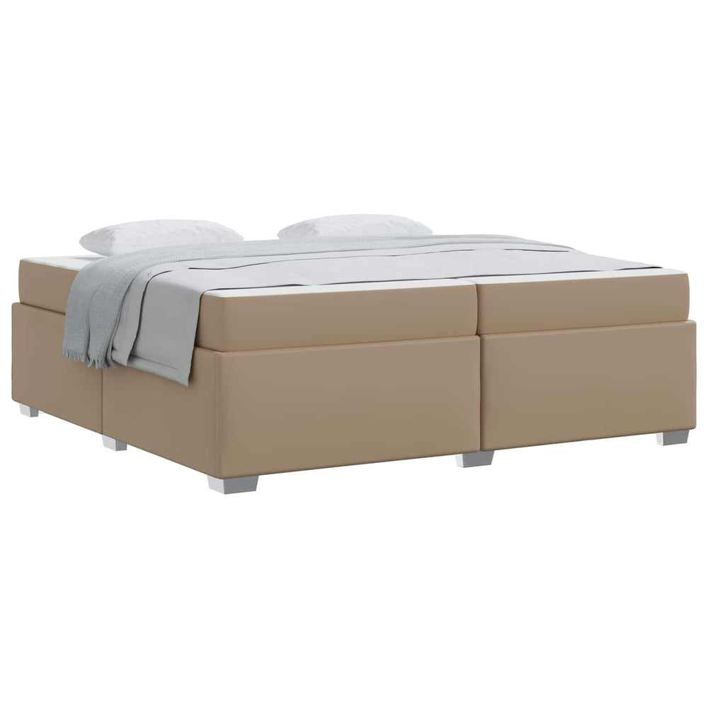 vidaXL Bed Frame with Mattress Cappuccino 200 x 200 cm Fabric