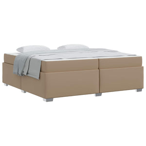 vidaXL Bed Frame with Mattress Cappuccino 200 x 200 cm Fabric