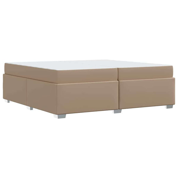 vidaXL Bed Frame with Mattress Cappuccino 200 x 200 cm Fabric