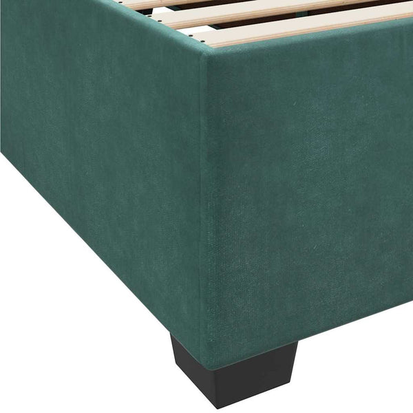 vidaXL Bed Frame with Mattress Dark Green 80 x 200 cm Fabric