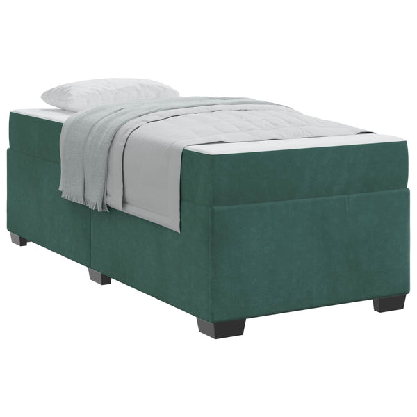 vidaXL Bed Frame with Mattress Dark Green 80 x 200 cm Fabric