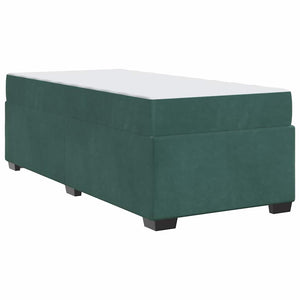 vidaXL Bed Frame with Mattress Dark Green 80 x 200 cm Fabric