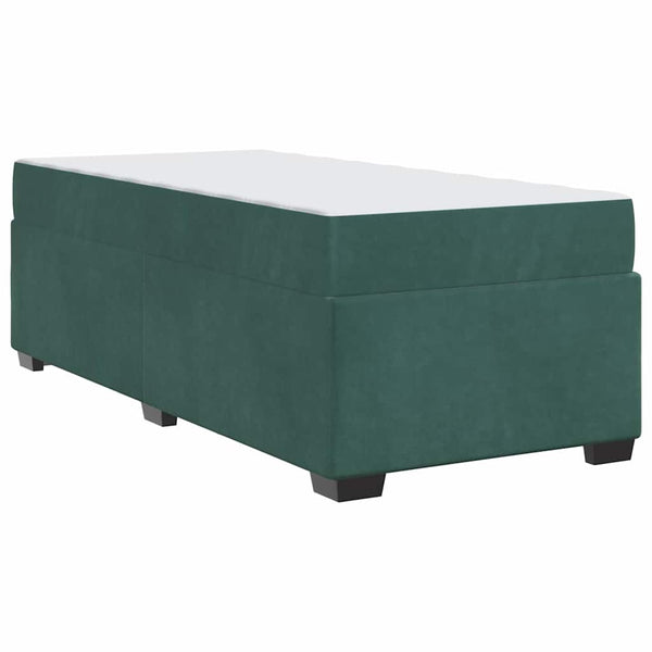 vidaXL Bed Frame with Mattress Dark Green 80 x 200 cm Fabric