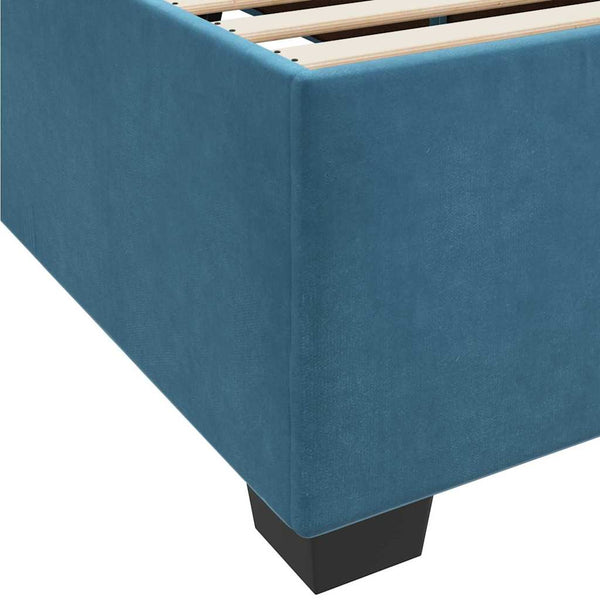 vidaXL Bed Frame with Mattress Dark Blue 90 x 190 cm Fabric