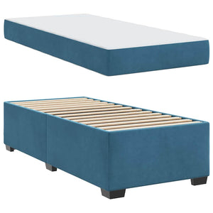 vidaXL Bed Frame with Mattress Dark Blue 90 x 190 cm Fabric