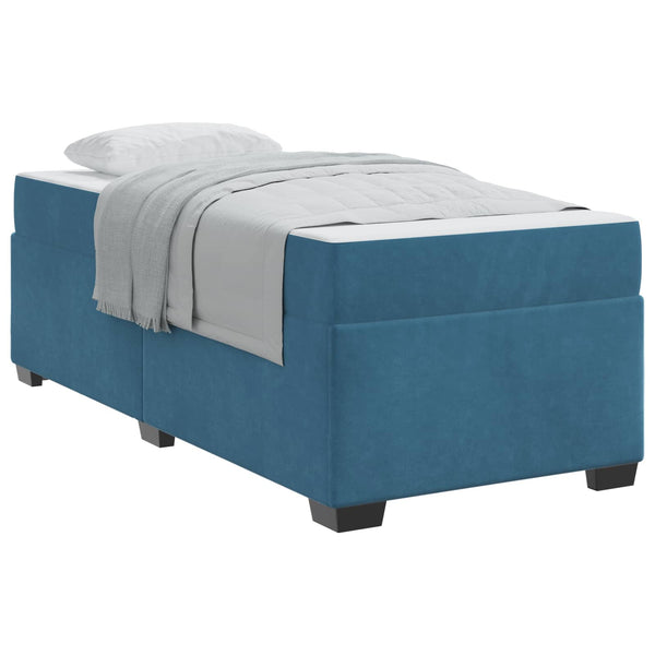 vidaXL Bed Frame with Mattress Dark Blue 90 x 200 cm Fabric