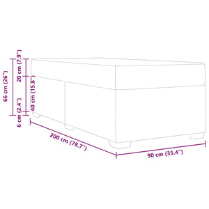 vidaXL Bed Frame with Mattress Dark Blue 90 x 200 cm Fabric