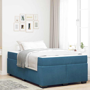 vidaXL Bed Frame with Mattress Dark Blue 120 x 190 cm Fabric
