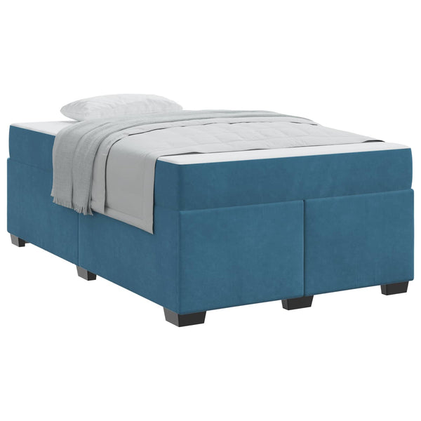 vidaXL Bed Frame with Mattress Dark Blue 120 x 190 cm Fabric