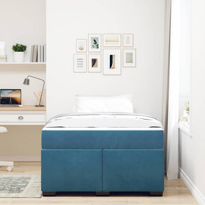 vidaXL Bed Frame with Mattress Dark Blue 120 x 200 cm Fabric