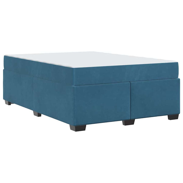 vidaXL Bed Frame with Mattress Dark Blue 140 x 200 cm Fabric