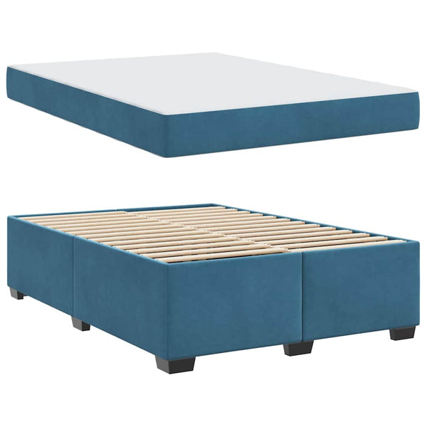vidaXL Bed Frame with Mattress Dark Blue 160 x 200 cm Fabric