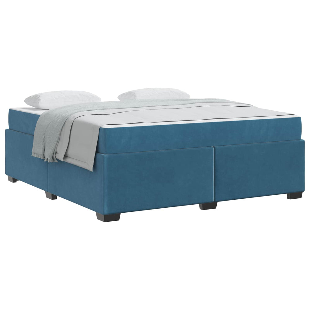 vidaXL Bed Frame with Mattress Dark Blue 180 x 200 cm Fabric
