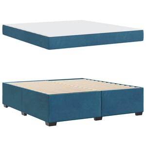 vidaXL Bed Frame with Mattress Dark Blue 180 x 200 cm Fabric