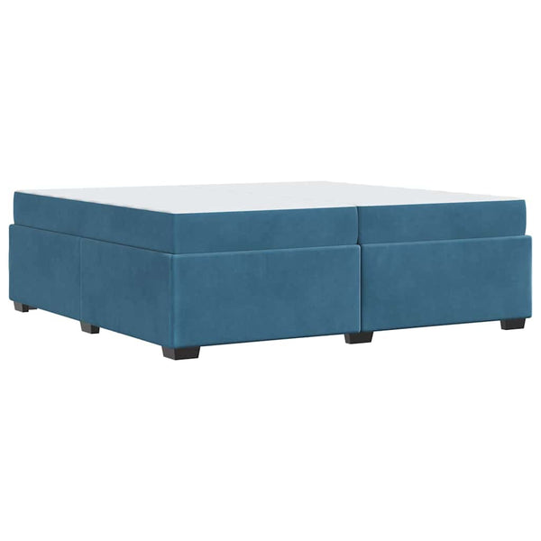 vidaXL Bed Frame with Mattress Dark Blue 200 x 200 cm Fabric