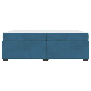 vidaXL Bed Frame with Mattress Dark Blue 200 x 200 cm Fabric