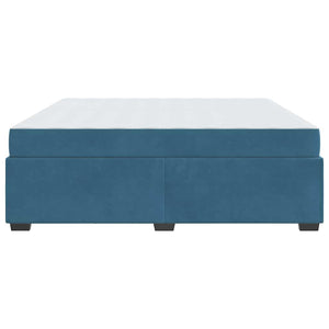 vidaXL Bed Frame with Mattress Dark Blue 200 x 200 cm Fabric