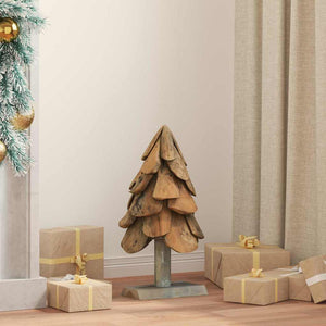 vidaXL Christmas Tree with Stand Brown 61 cm Solid Teak Wood