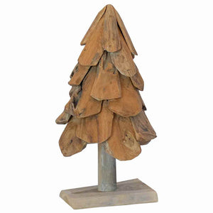 vidaXL Christmas Tree with Stand Brown 61 cm Solid Teak Wood