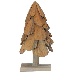 vidaXL Christmas Tree with Stand Brown 61 cm Solid Teak Wood