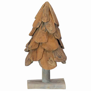 vidaXL Christmas Tree with Stand Brown 61 cm Solid Teak Wood