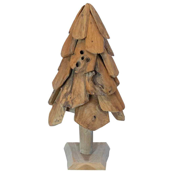 vidaXL Christmas Tree with Stand Brown 61 cm Solid Teak Wood
