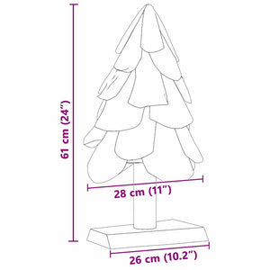 vidaXL Christmas Tree with Stand Brown 61 cm Solid Teak Wood