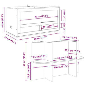 vidaXL Terrarium Brown 80 x 40 x 90 cm OSB