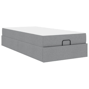 vidaXL Bed Frame with Mattress 2 pcs Light Gray Fabric