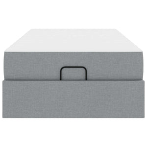 vidaXL Bed Frame with Mattress 2 pcs Light Gray Fabric