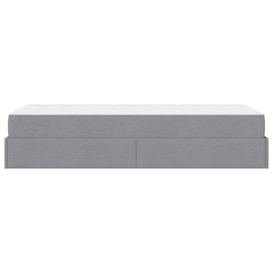 vidaXL Bed Frame with Mattress 2 pcs Light Gray Fabric