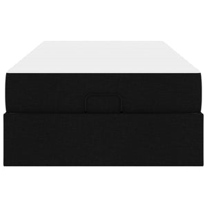 vidaXL Bed Frame with Mattress 2 pcs Black Fabric